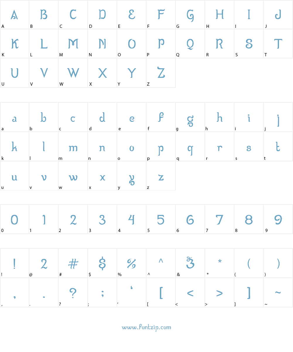 Wizzta Font Character