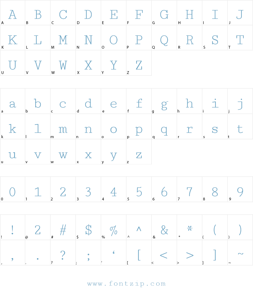 Cutive Mono Font Character