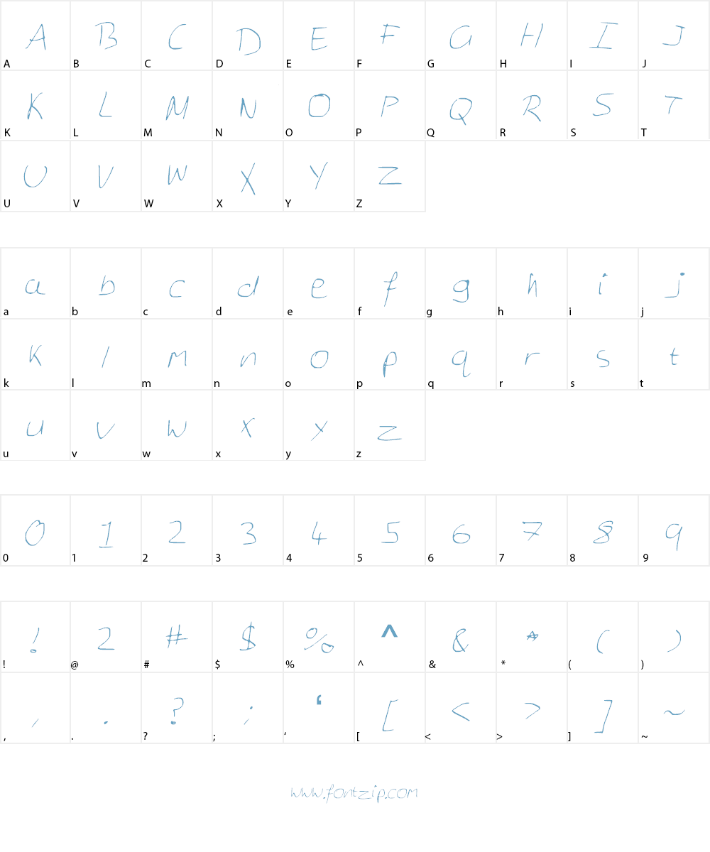 GeorgesNotes Font Character