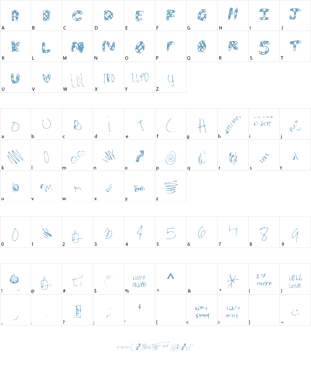 IdiotWasHere Font Character