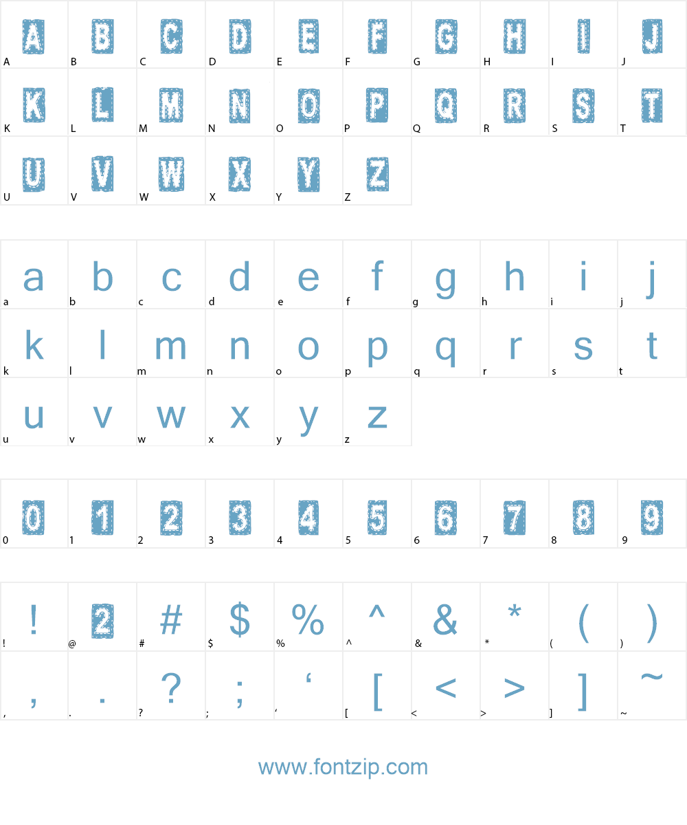 CF Tissus demo Font Character