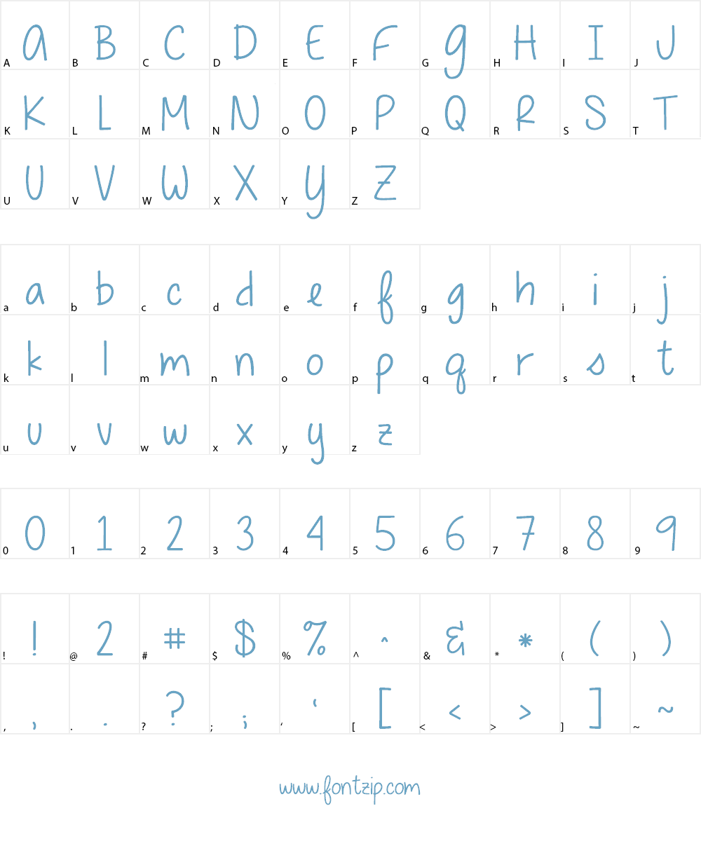 KG Begin Again Font Character
