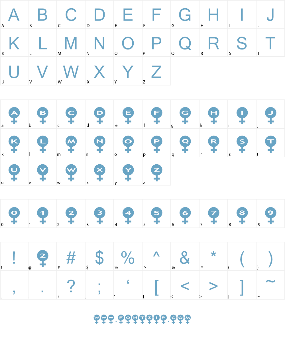 AlphaShapes female Font Character