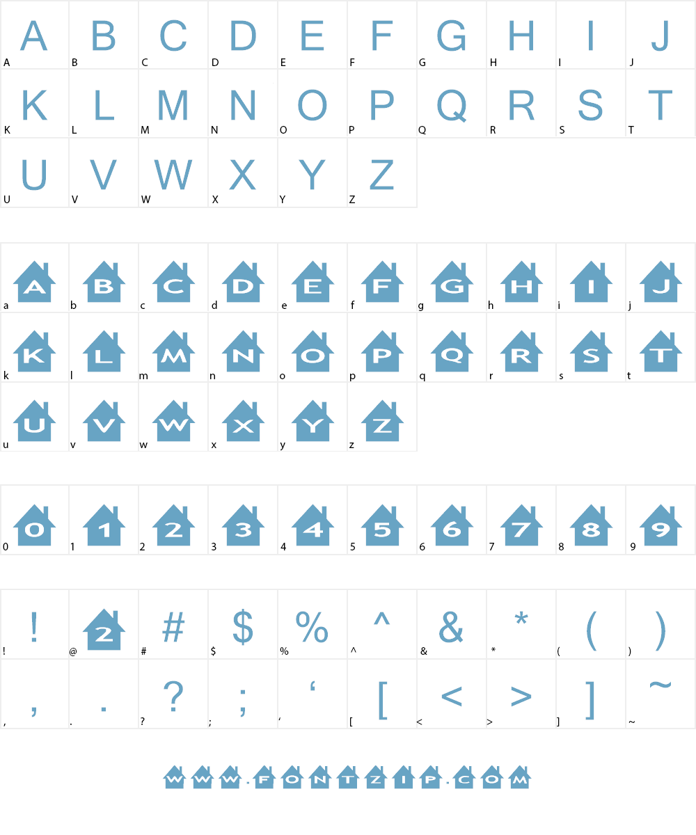 AlphaShapes houses Font Character
