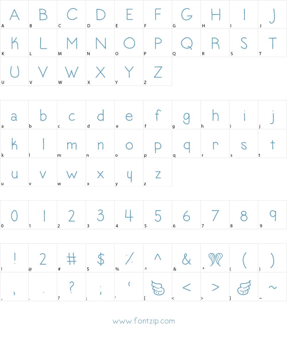 AngelToes Font Character