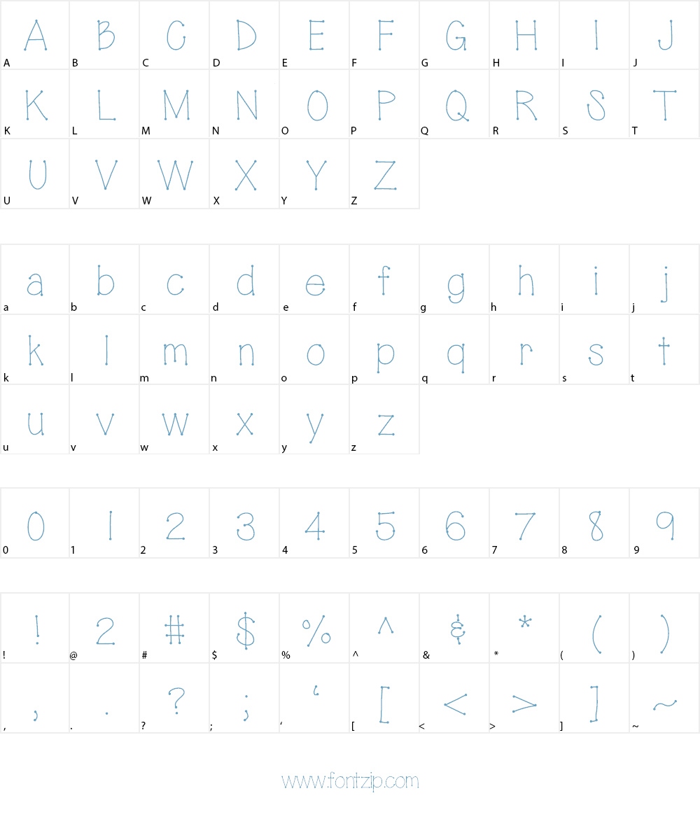 Connected Font Character