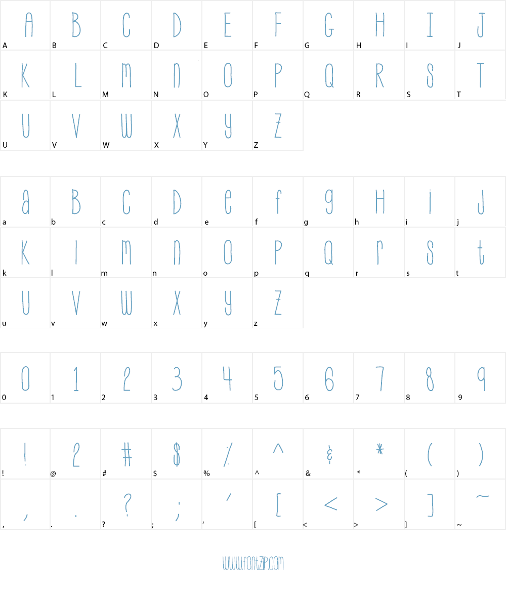 MySkinnyJeans Font Character