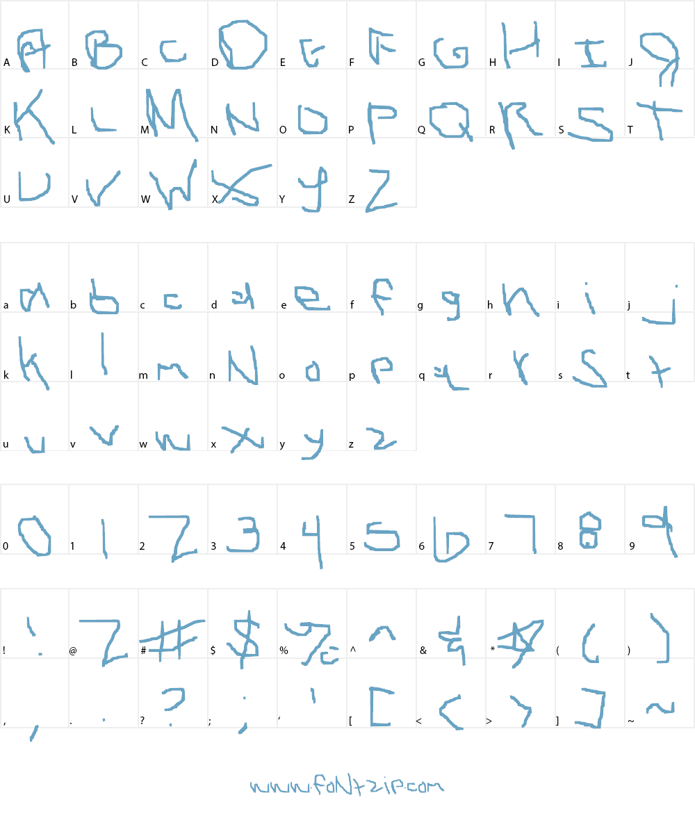 BrokenHand Font Character