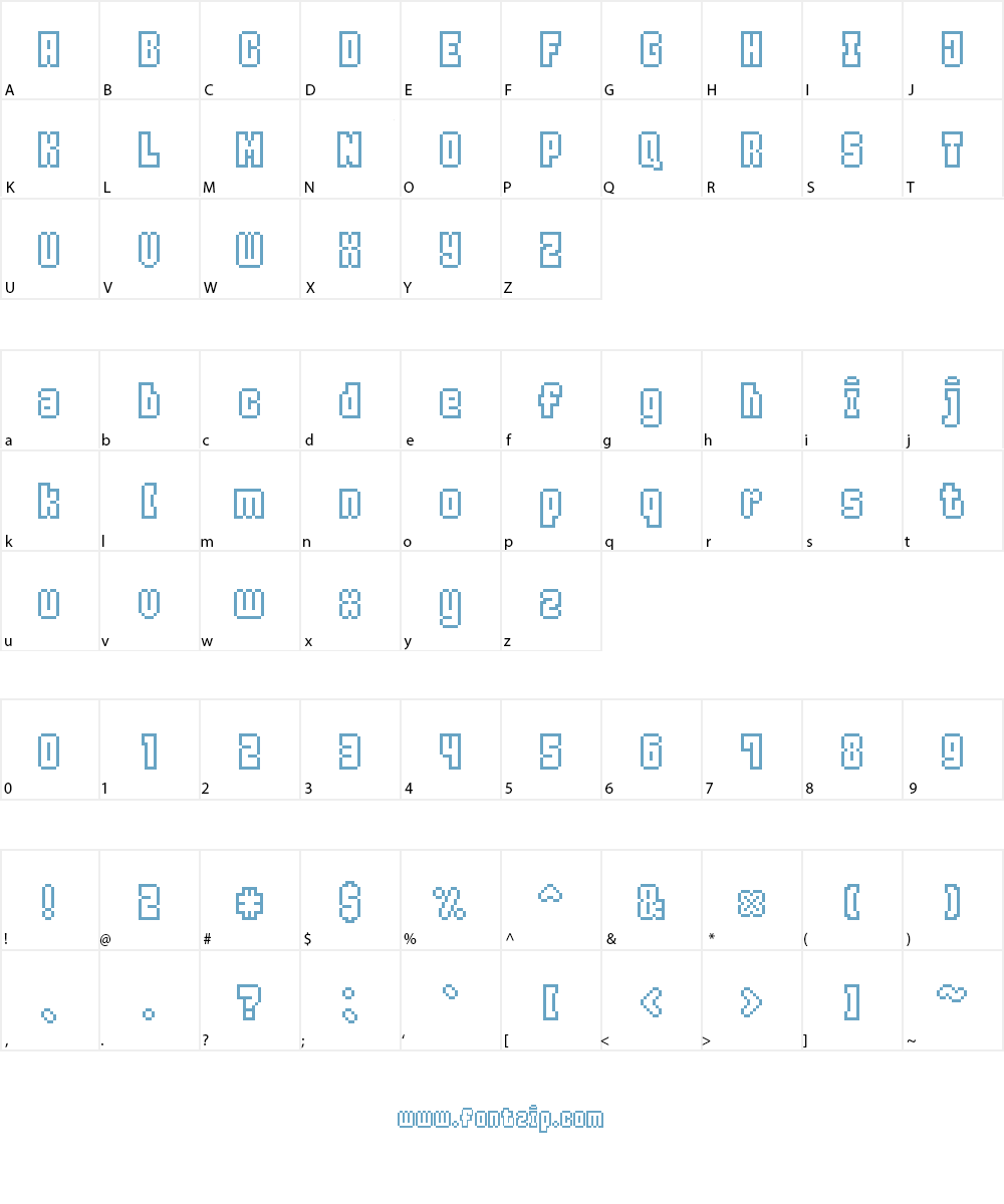 Ice Pixel7 Font Character