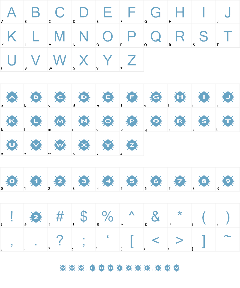 AlphaShapes sunshine Font Character
