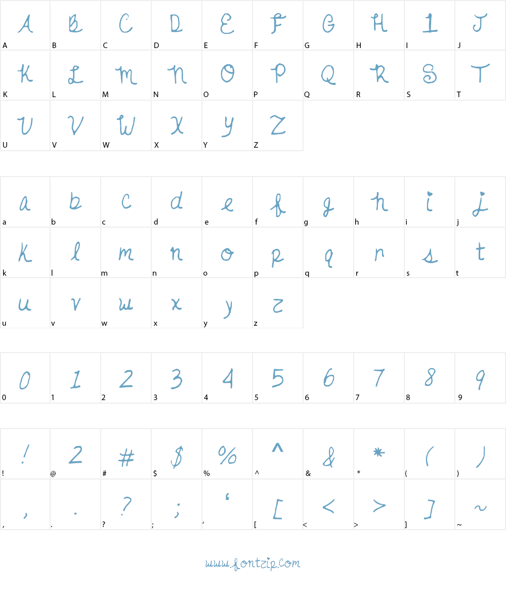 SKSummerLove Font Character