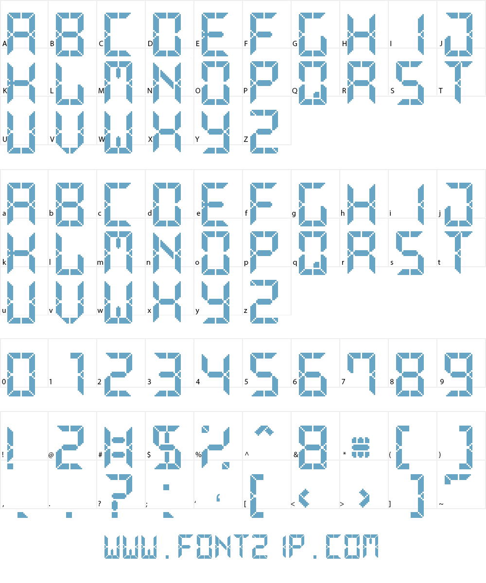 Advanced Pixel LCD-7 Font Character
