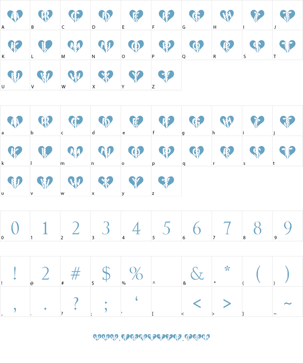 Heartbroken Font Character