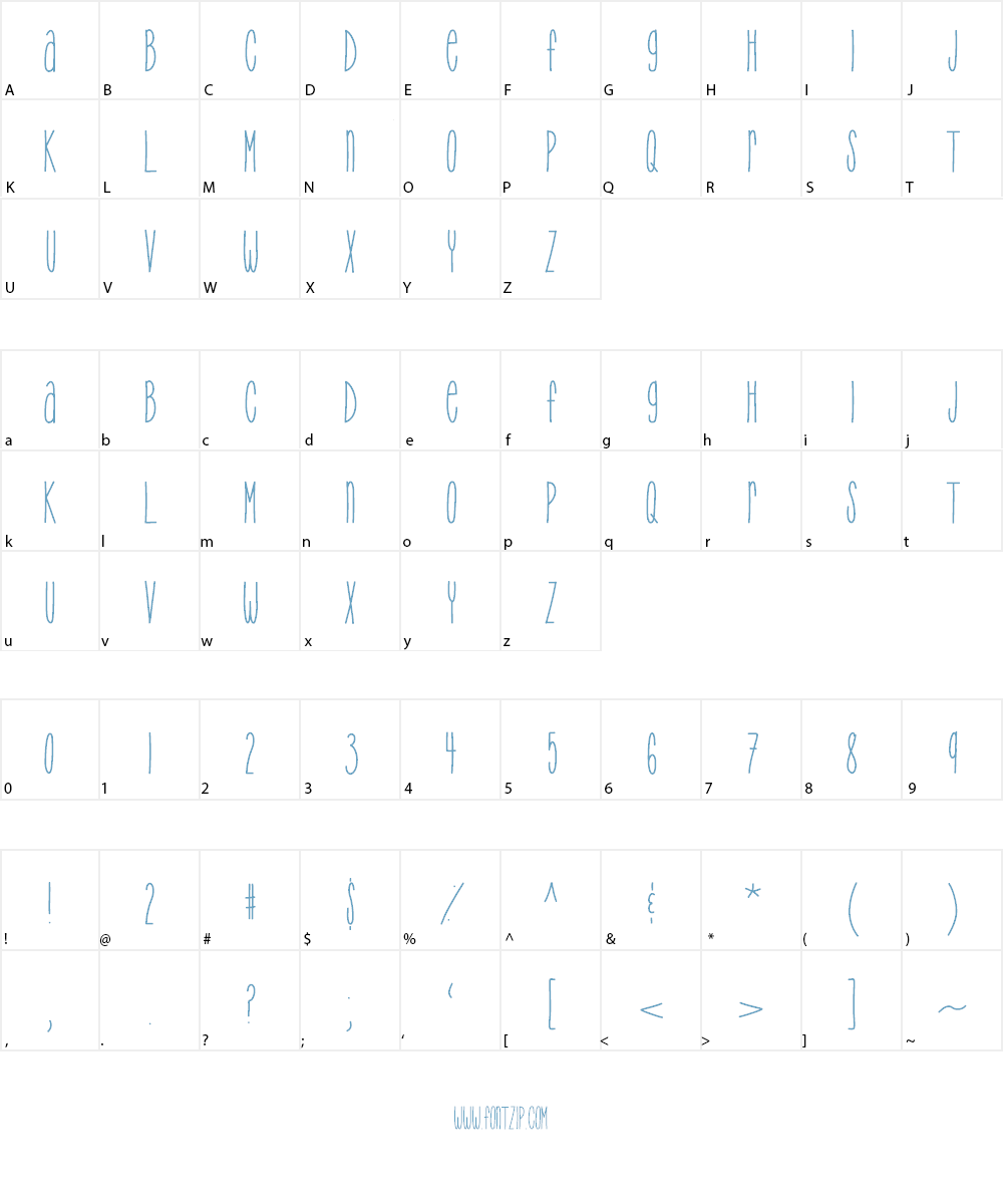 TooTight Font Character