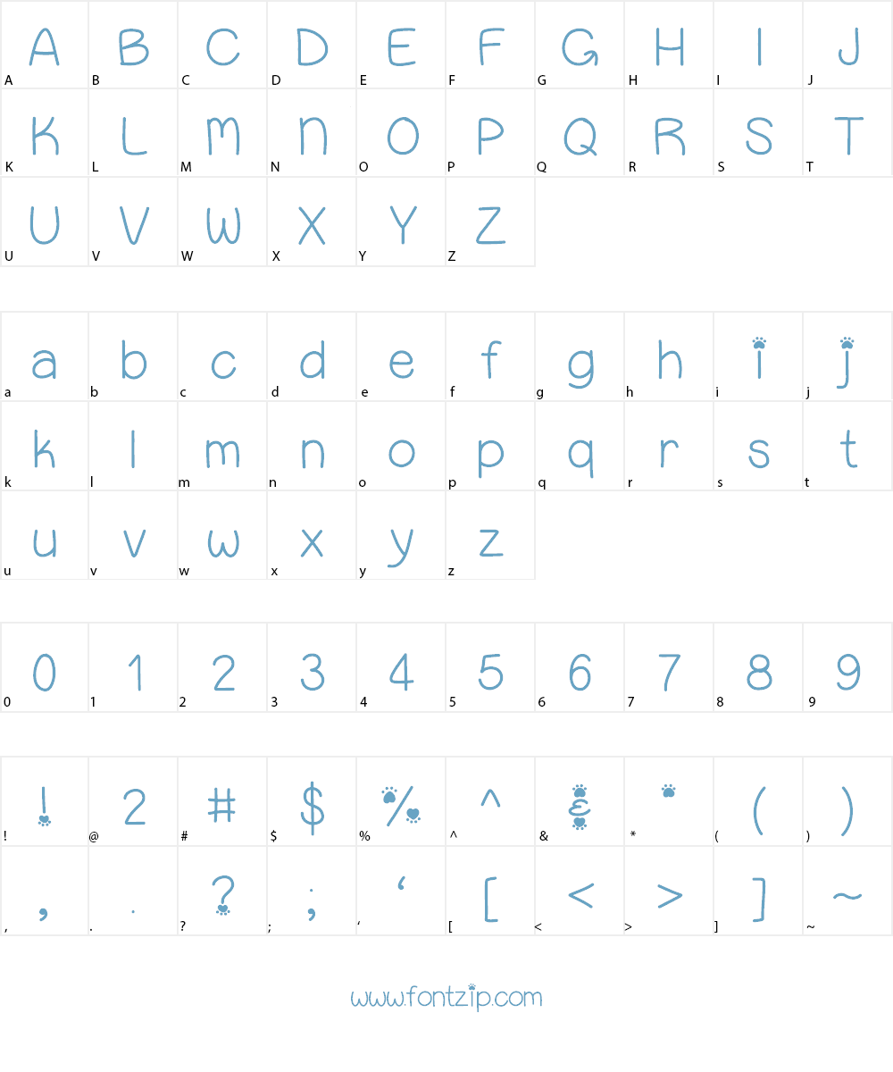 PuppyBellies Font Character