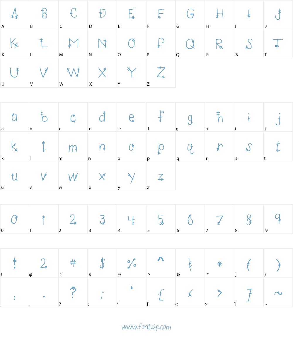 MandersTickTock Font Character