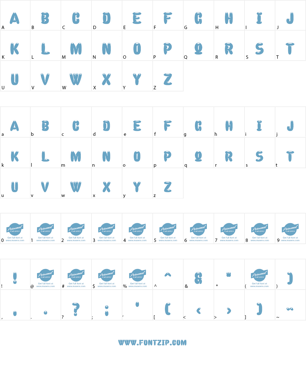 Celebrater PERSONAL USE Font Character