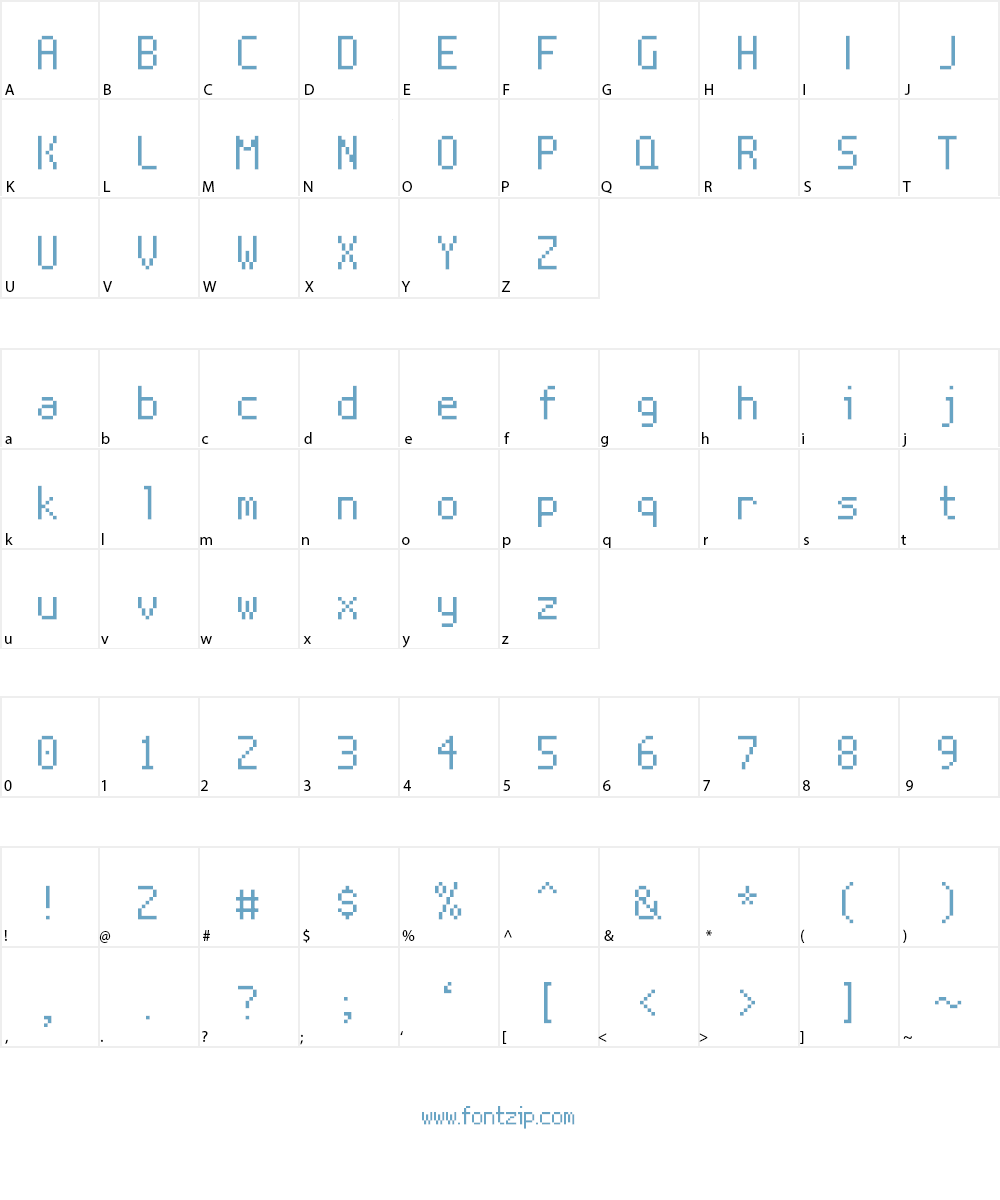 Nine By Five NBP Font Character