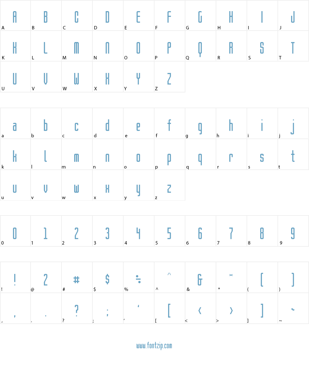 Brighton NBP Font Character