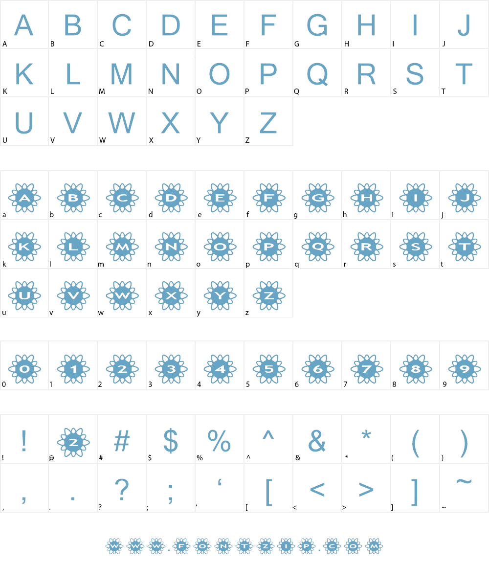 AlphaShapes flowers 2 Font Character