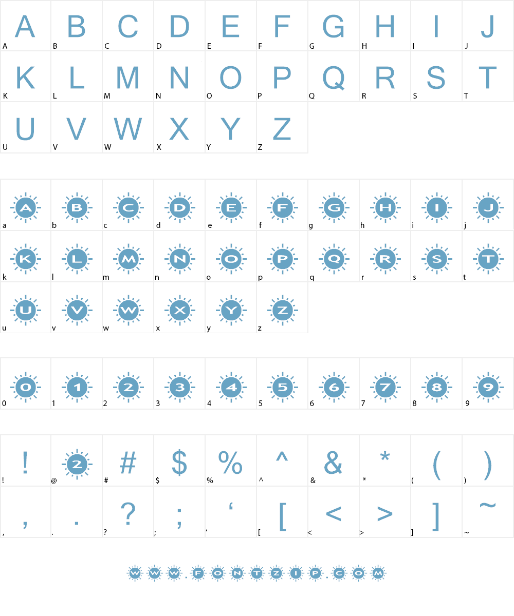 AlphaShapes sunshine 2 Font Character
