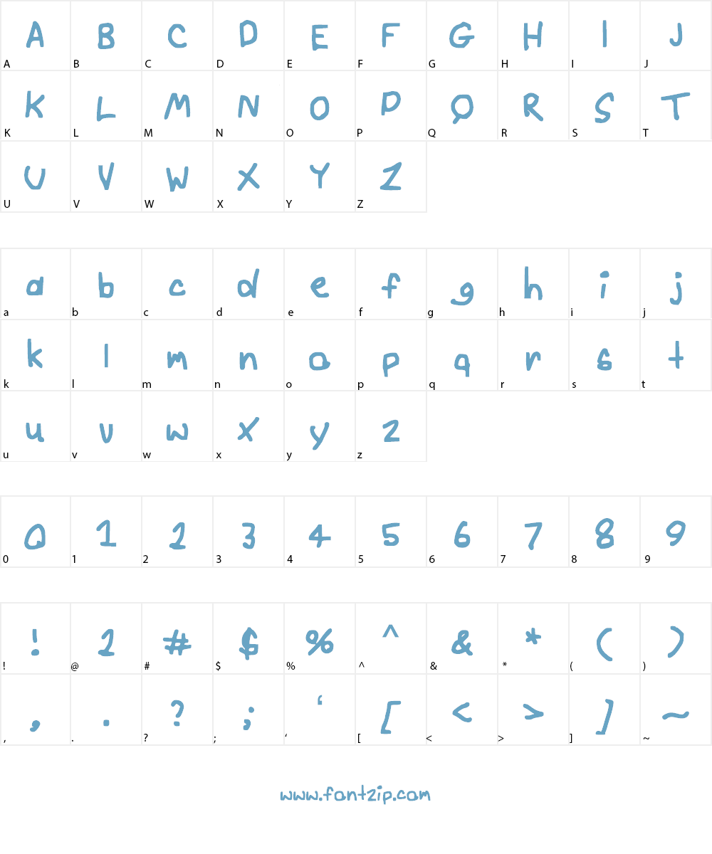 AndyScript Font Character