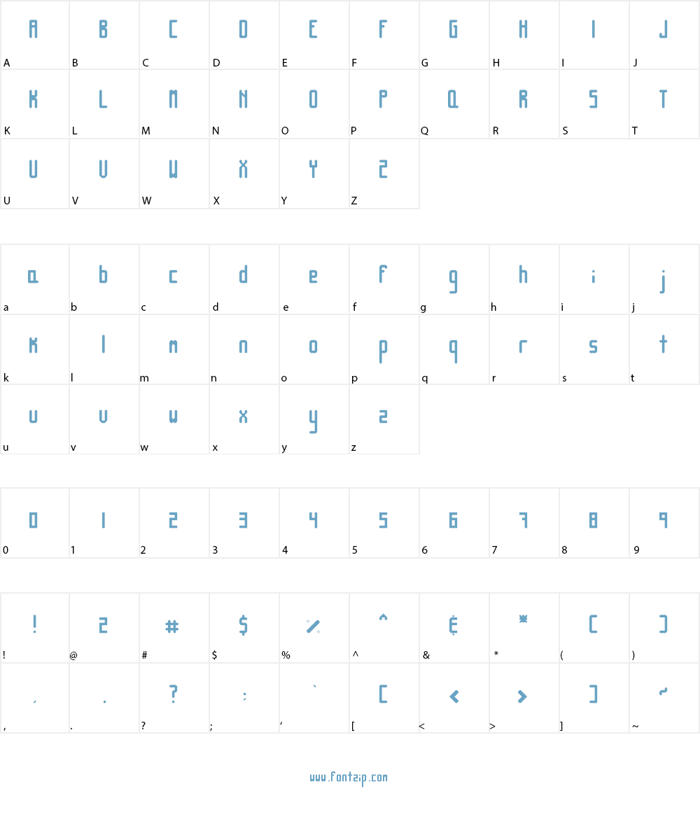 Simple Sans Font Character