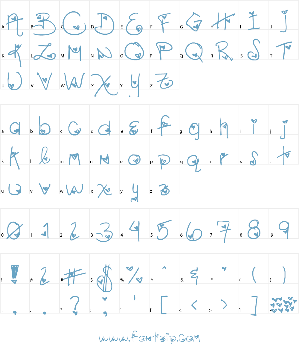 LoveLetter_kR3wgZ Font Character