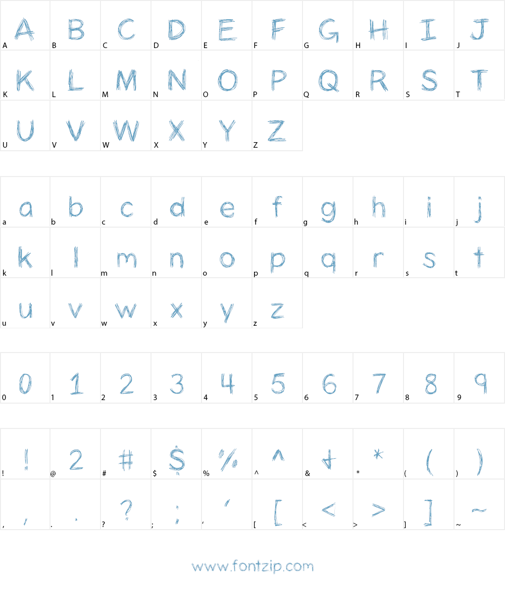 PanicStricken Font Character