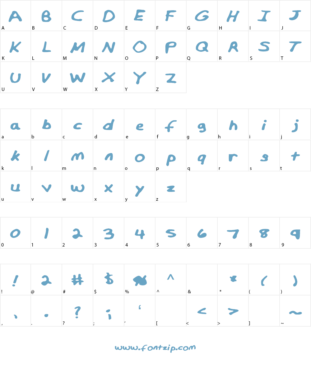 MiffinsHandwriting Font Character