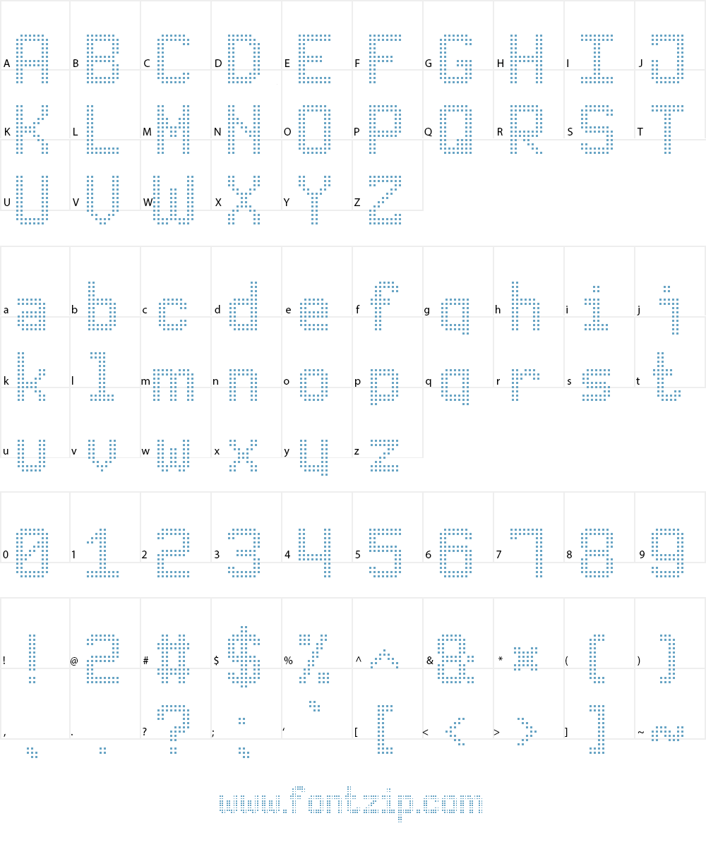 Advanced Dot Digital-7 Font Character