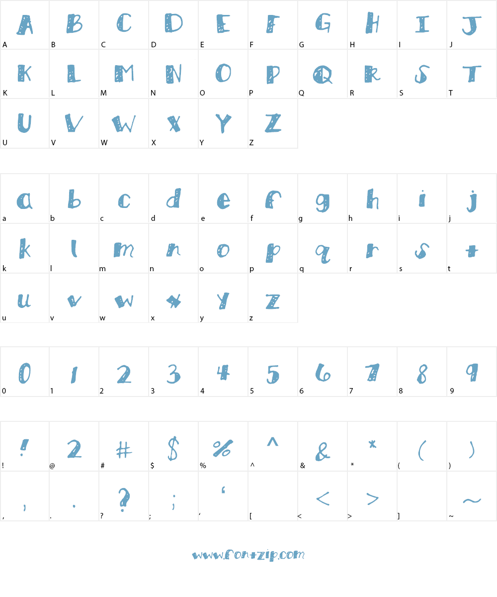 KBBlockParty Font Character