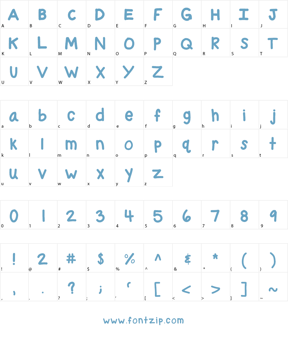 KBChubby Font Character