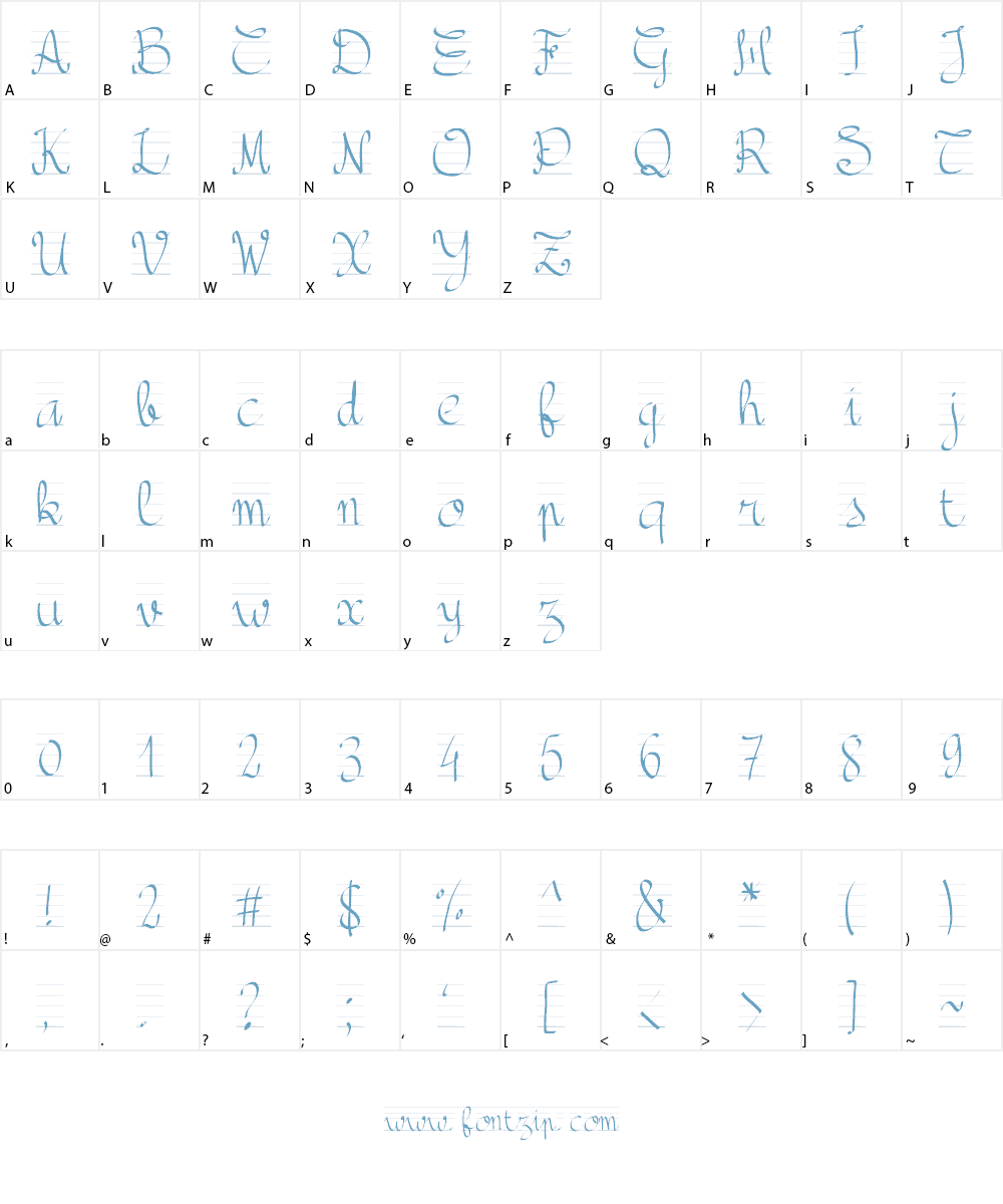 PWBacktoSchool Font Character