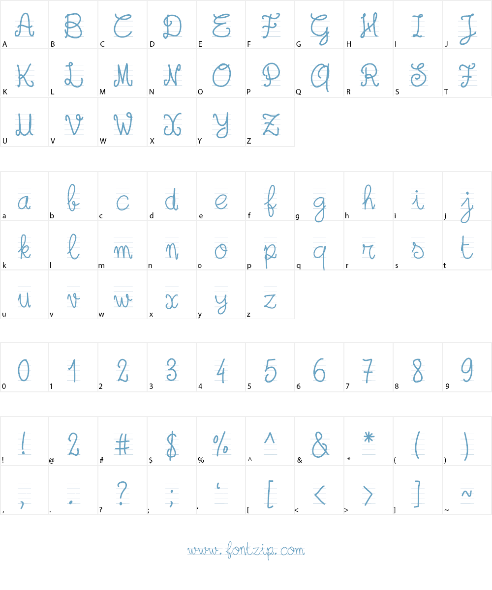 PWSchoolsOut Font Character