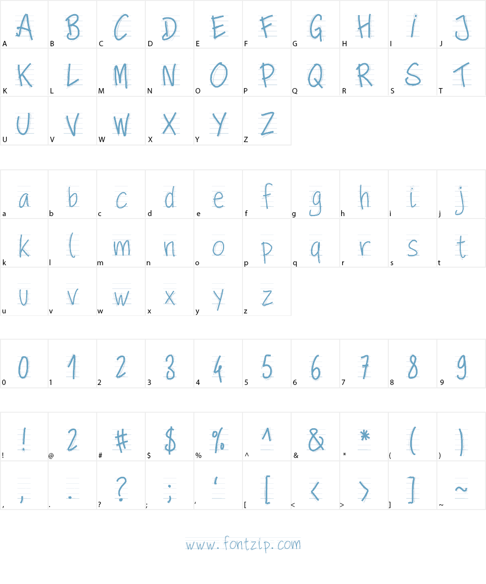 PWScolarpaper Font Character