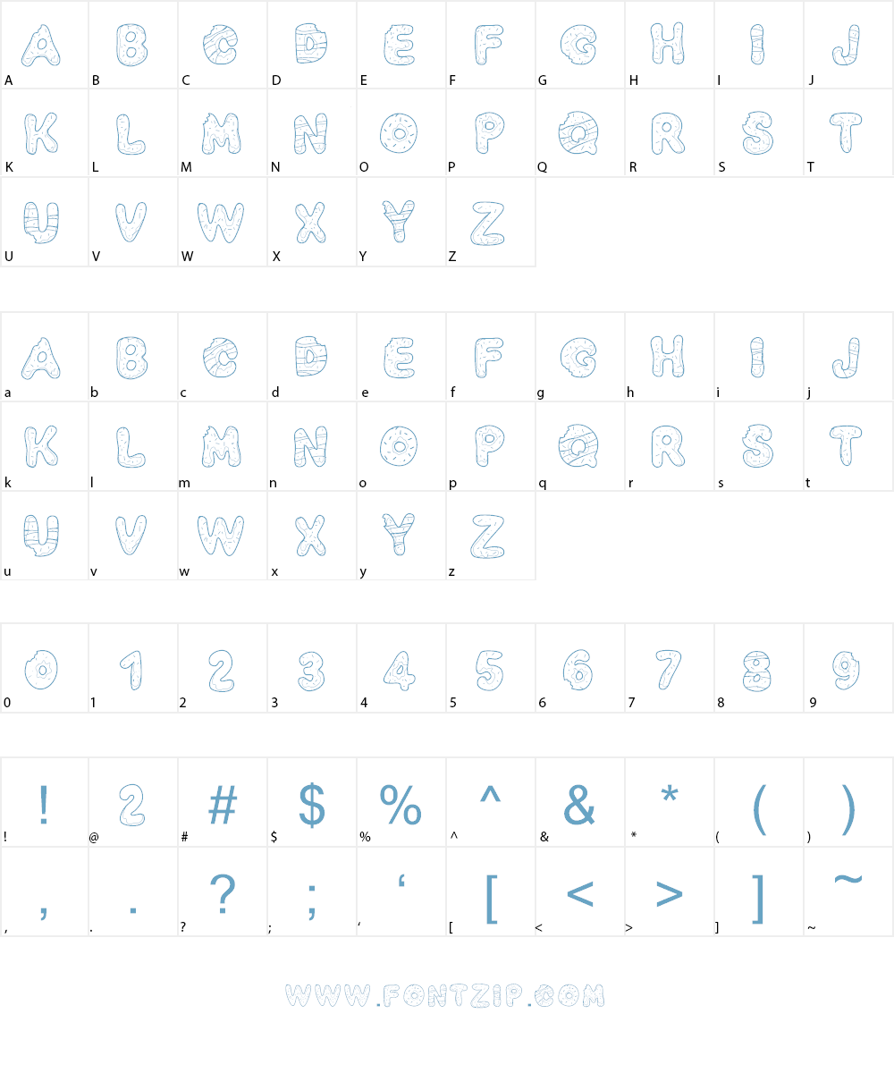 PWYummyDonuts Font Character