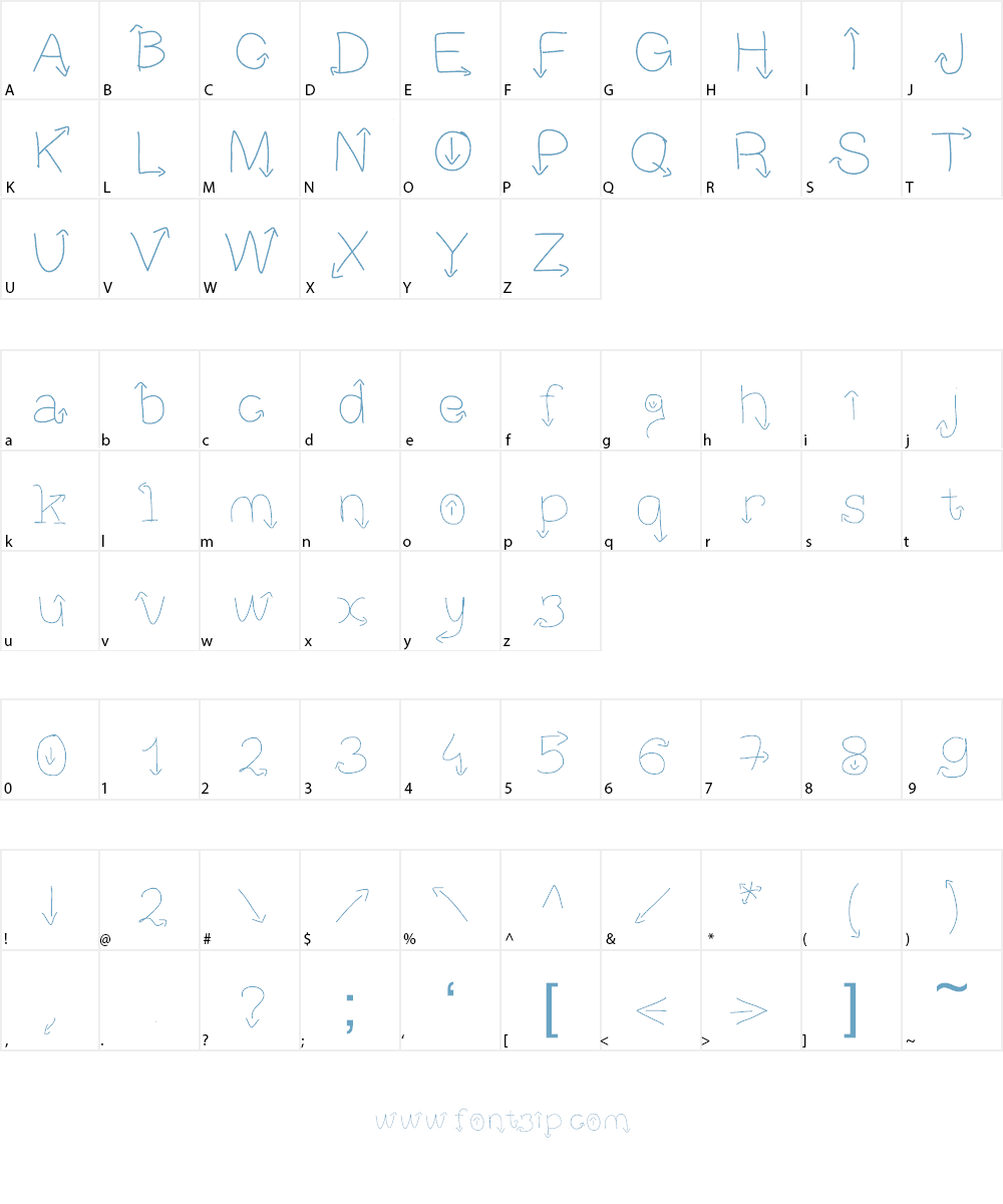 Fleche Font Character