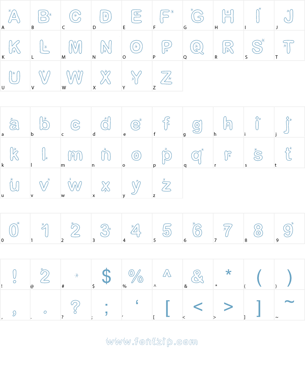 Lettreetoile Font Character