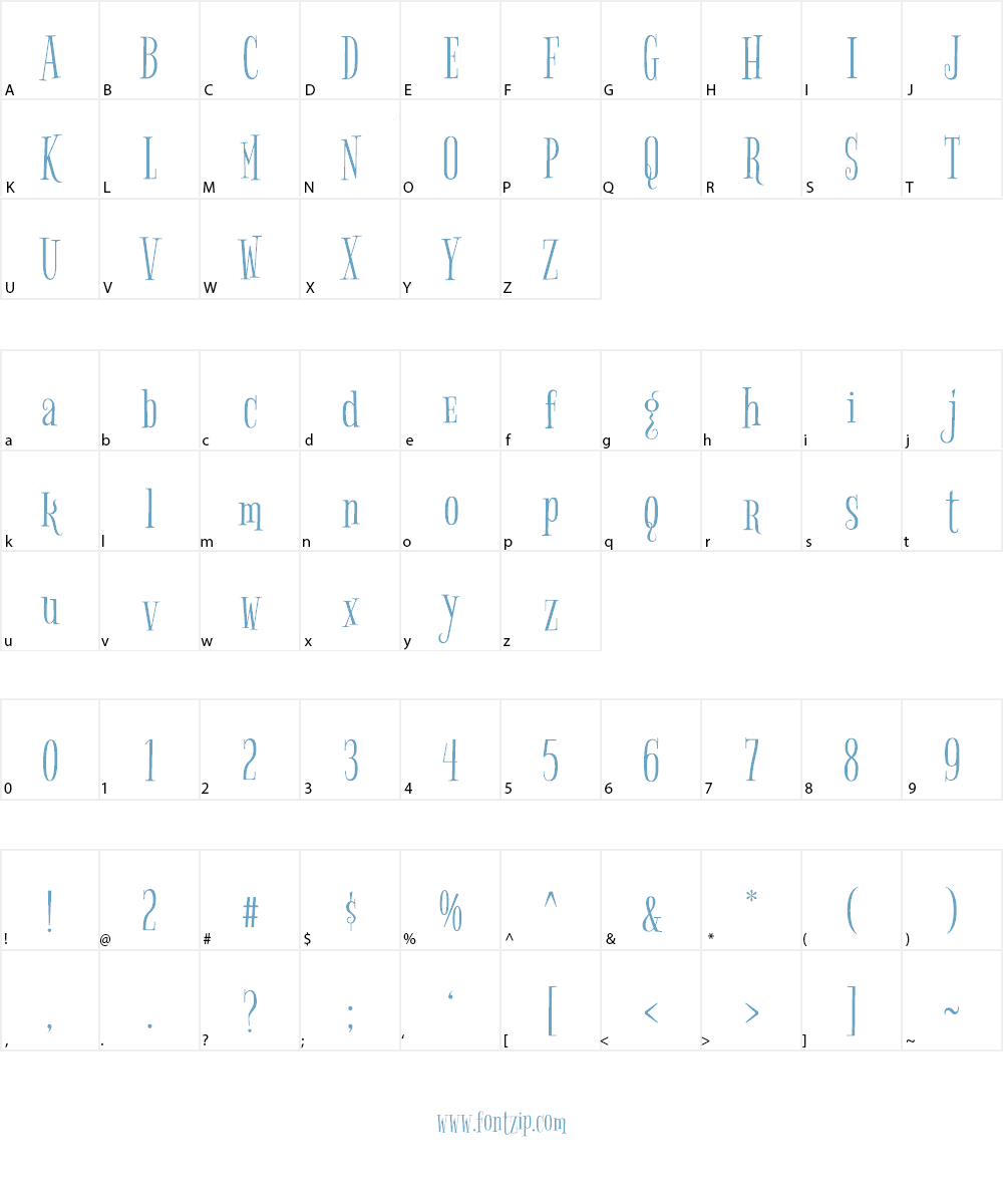 Bigelow Rules Font Character
