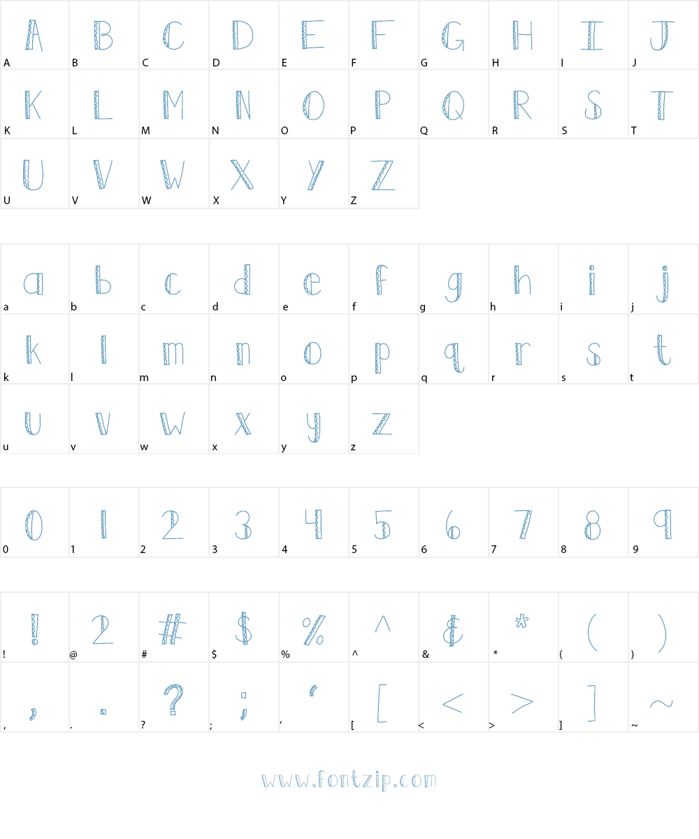 KBRuffledFeathers Font Character