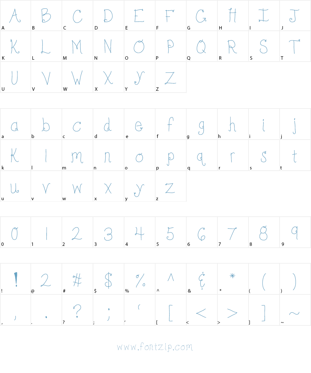 KBBonjourSweetheart Font Character