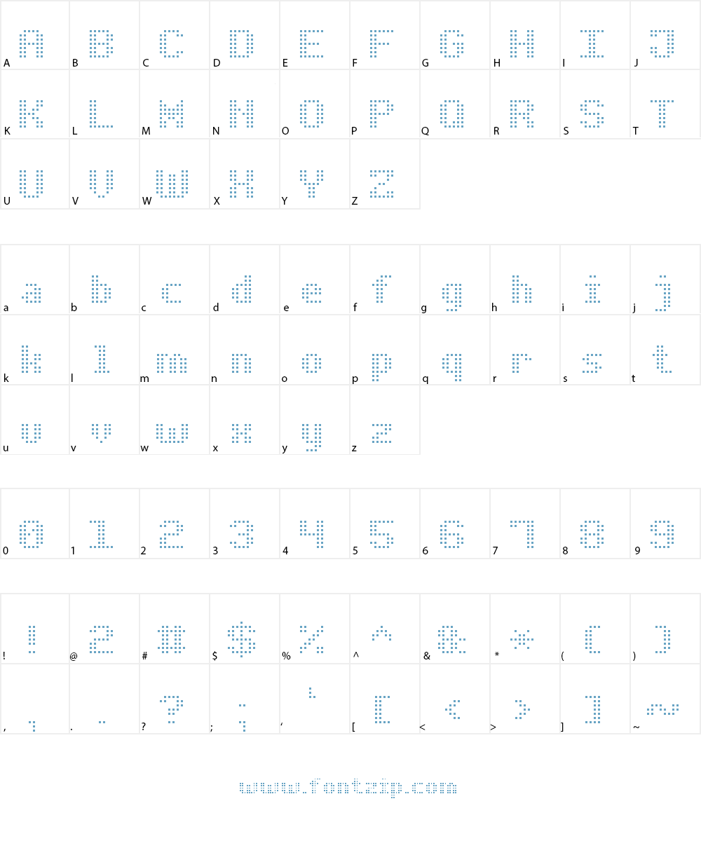 Bold Dot Digital-7 Font Character