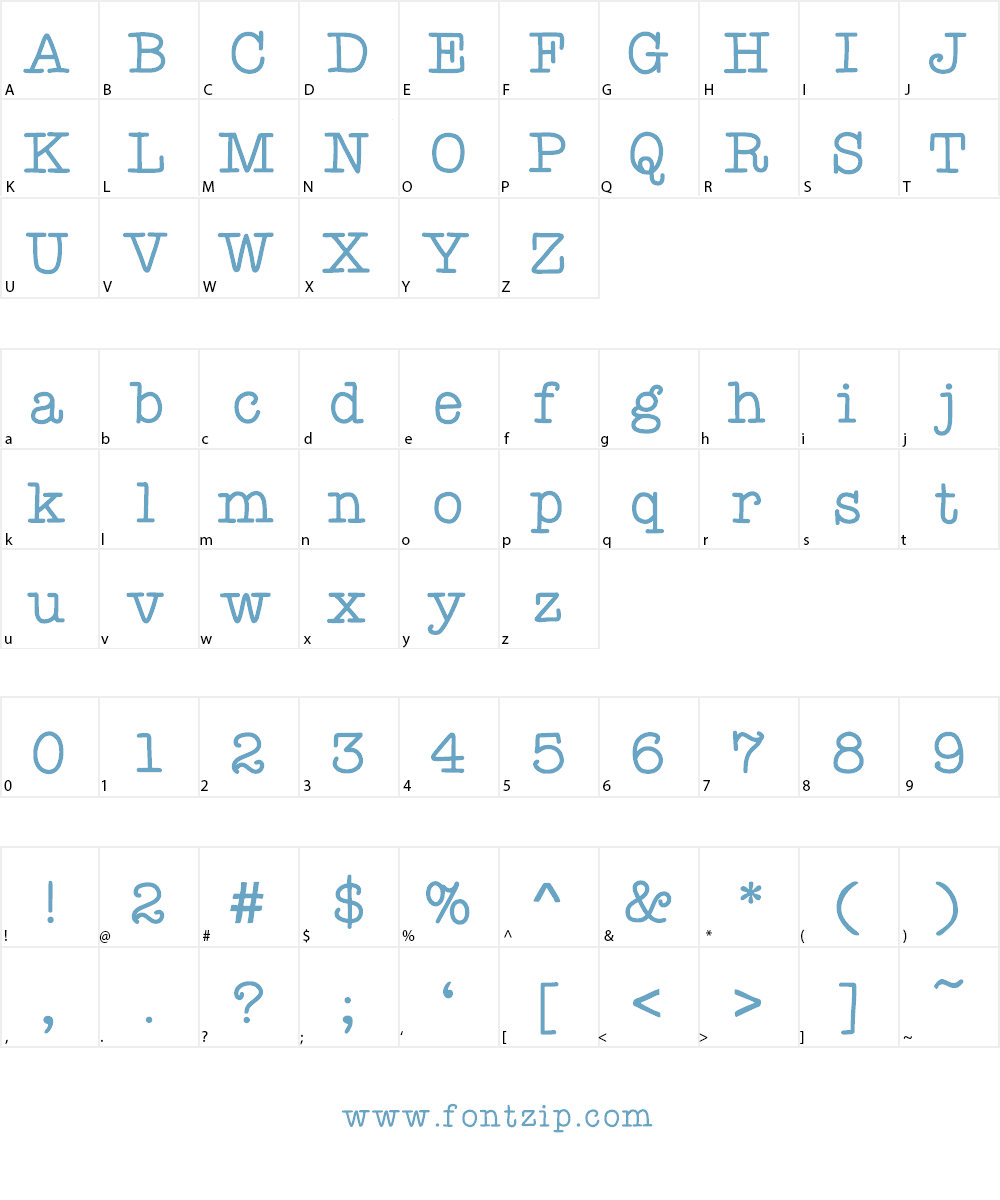 KBYoureJustMyType Font Character