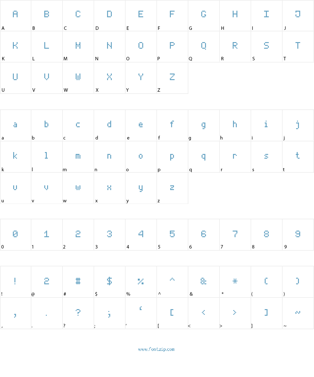 Thin Pixel-7 Font Character