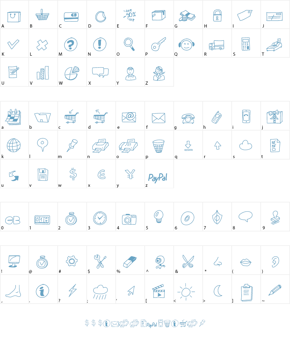 PeaxDrawnIcons Font Character
