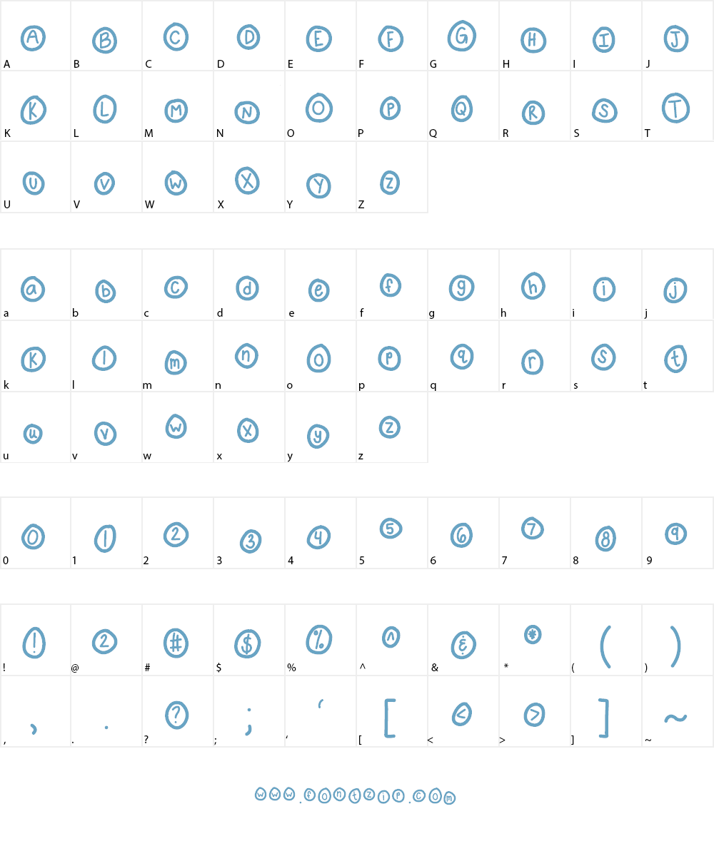 KBPopTheBubbly Font Character