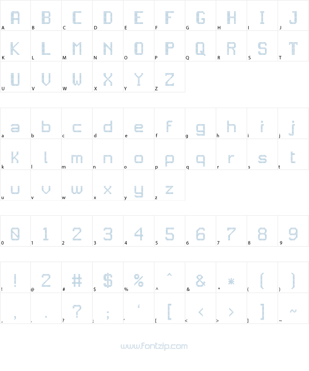 JD LED5 Font Character