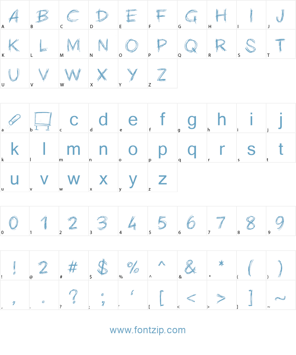 PWChalk Font Character