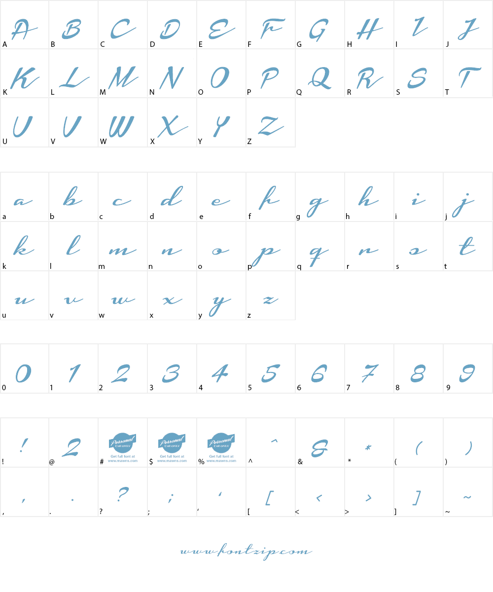 Housegrind Personal Use Only Font Character
